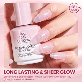 Vernis Gel Pailleté Rose Beetles à côté de lampe UV