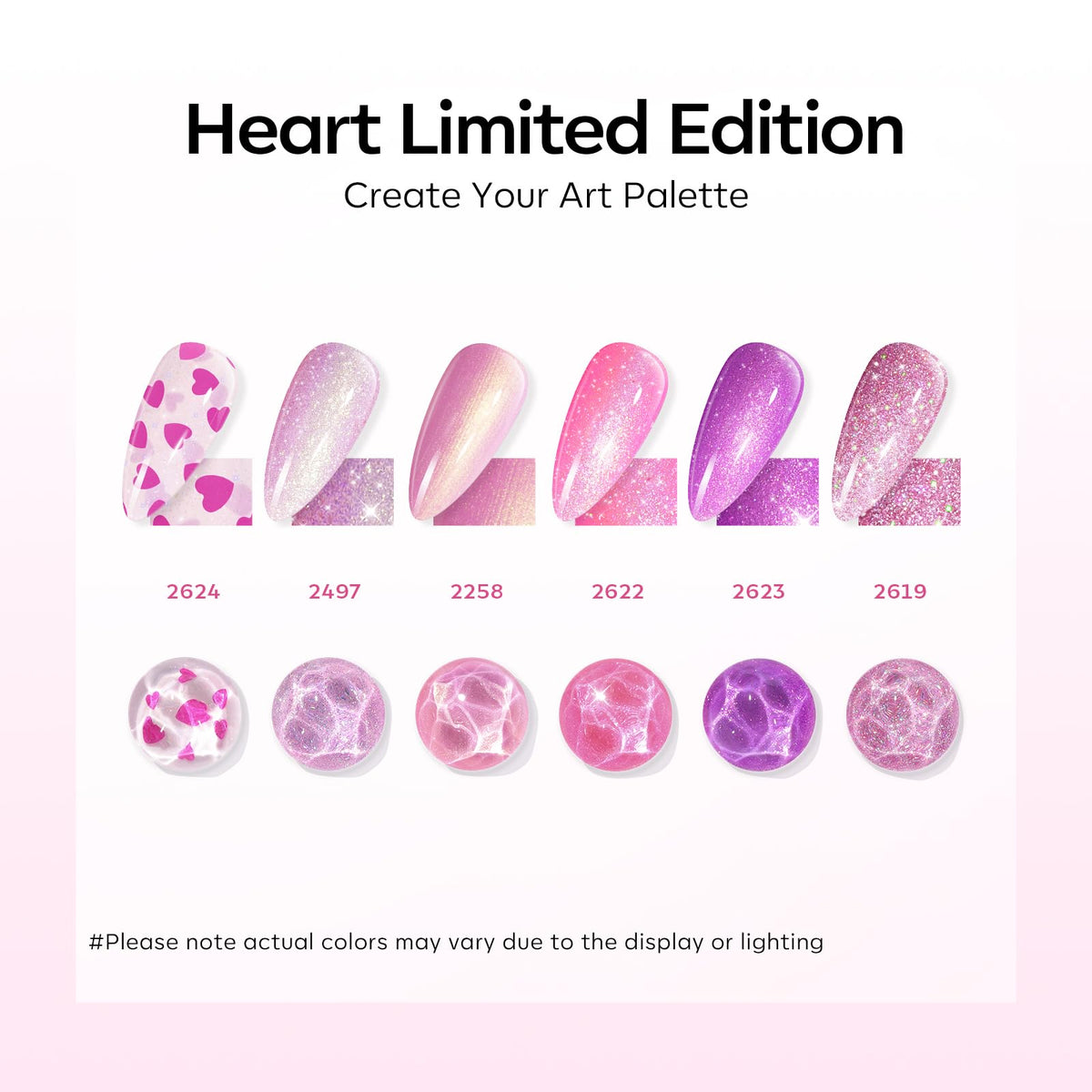 Vernis gel pailleté rose vif du set modelones