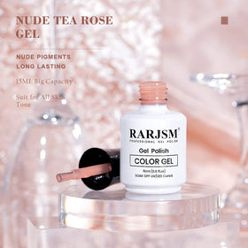 Vernis gel RARJSM thé rose 15ml application sur ongles