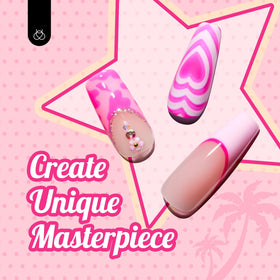 Vernis gel rose avec accessoires de manucure