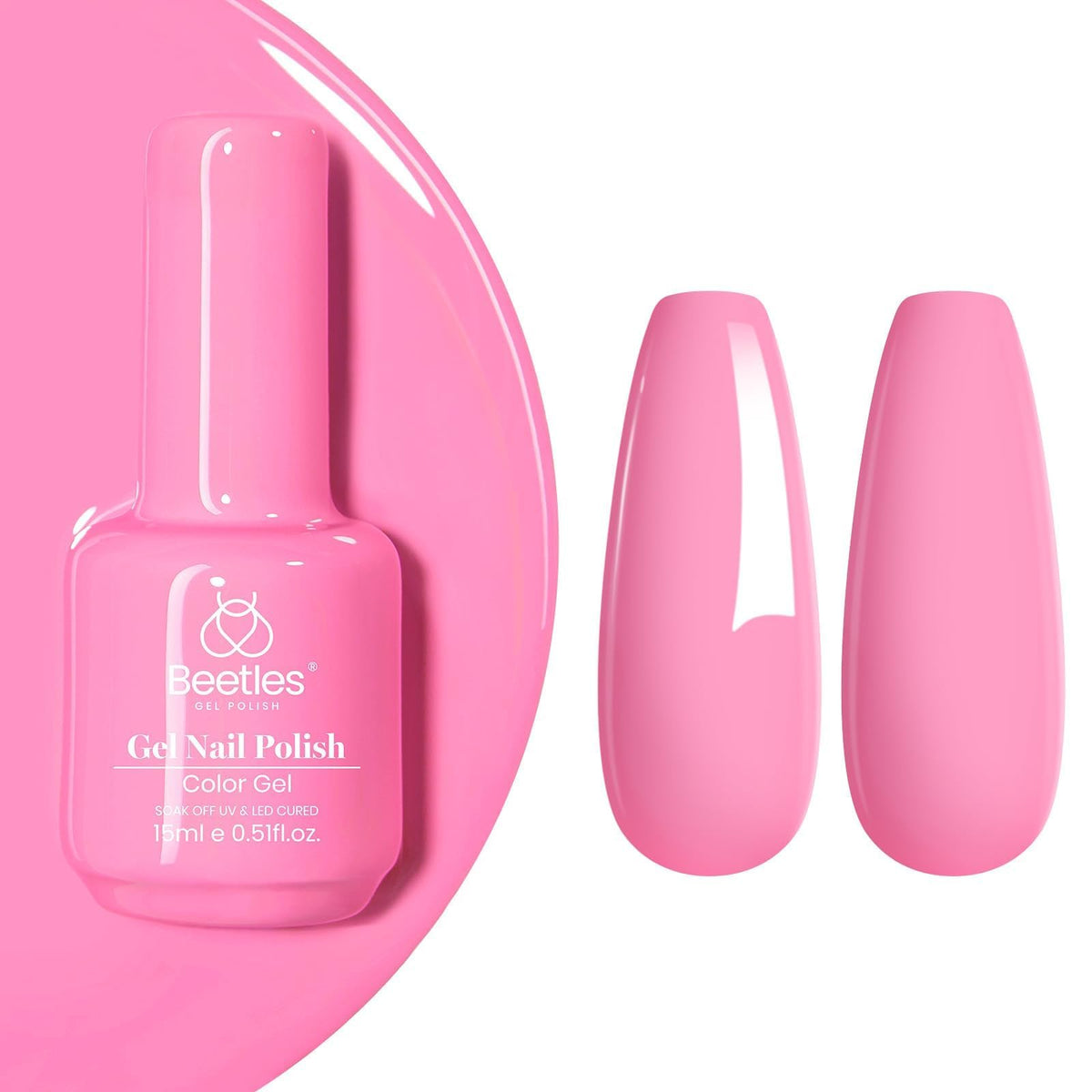 Vernis Gel Rose Beetles 15ML vue avant avec étiquette
