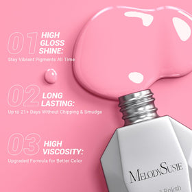 Vernis gel rose bonbon MelodySusie avec pinceau ergonomique