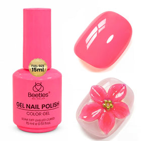 Vernis gel rose fluo Raspberry Mousse de beetles en flacon
