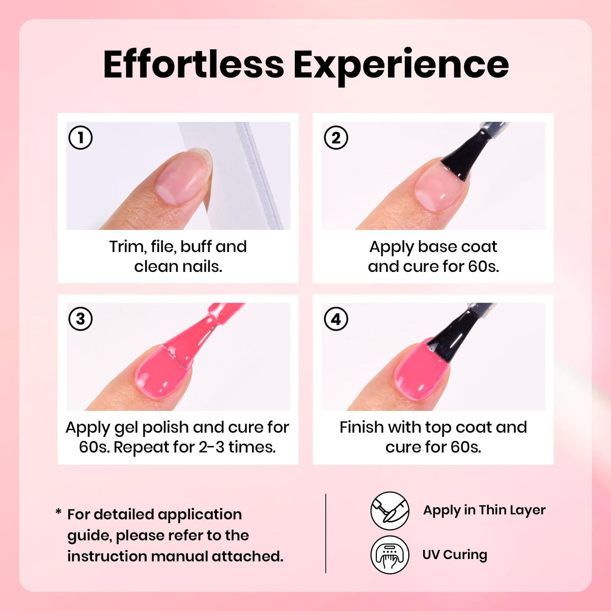 Vernis gel rose fluo sur une table de manucure