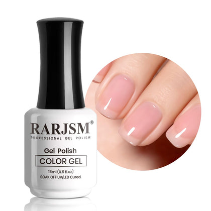 Vernis gel rose nude RARJSM 15ml vue avant avec bouchon