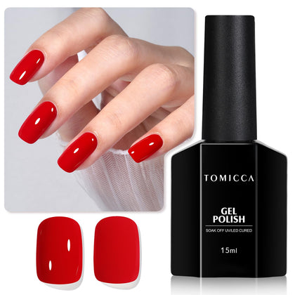 Vernis Gel Rouge Rubis TOMICCA 15ml vue de face