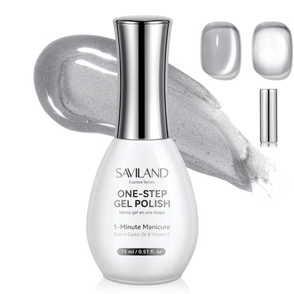 Vernis gel SAVILAND 5-en-1 couleur argent jelly en flacon