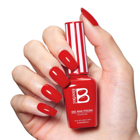 Vernis gel Sunburn Red avec accessoires de manucure