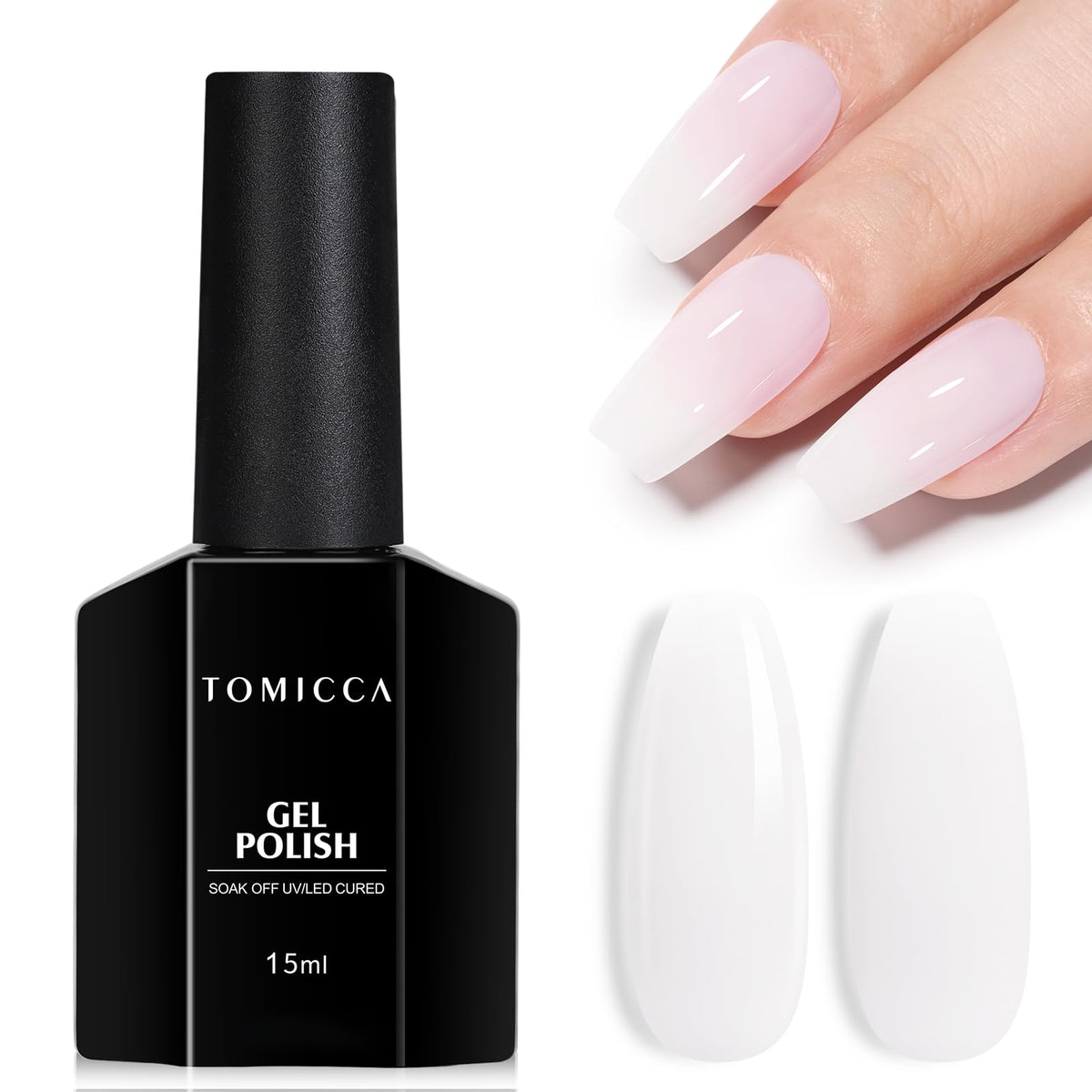 Vernis Gel TOMICCA blanc lacté 50g vue de face
