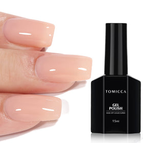 Vernis gel TOMICCA nude 15ml vue avant avec bouchon noir