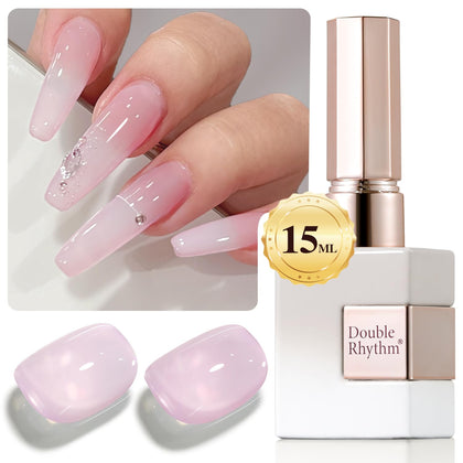 Vernis gel translucide Double Rhythm 15ml couleur milky avant