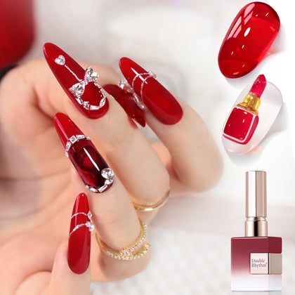 Vernis gel translucide Double Rhythm 15ml couleur rouge bourgogne