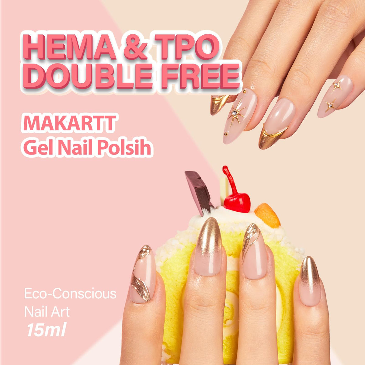 Vernis gel translucide Makartt sur un ongle