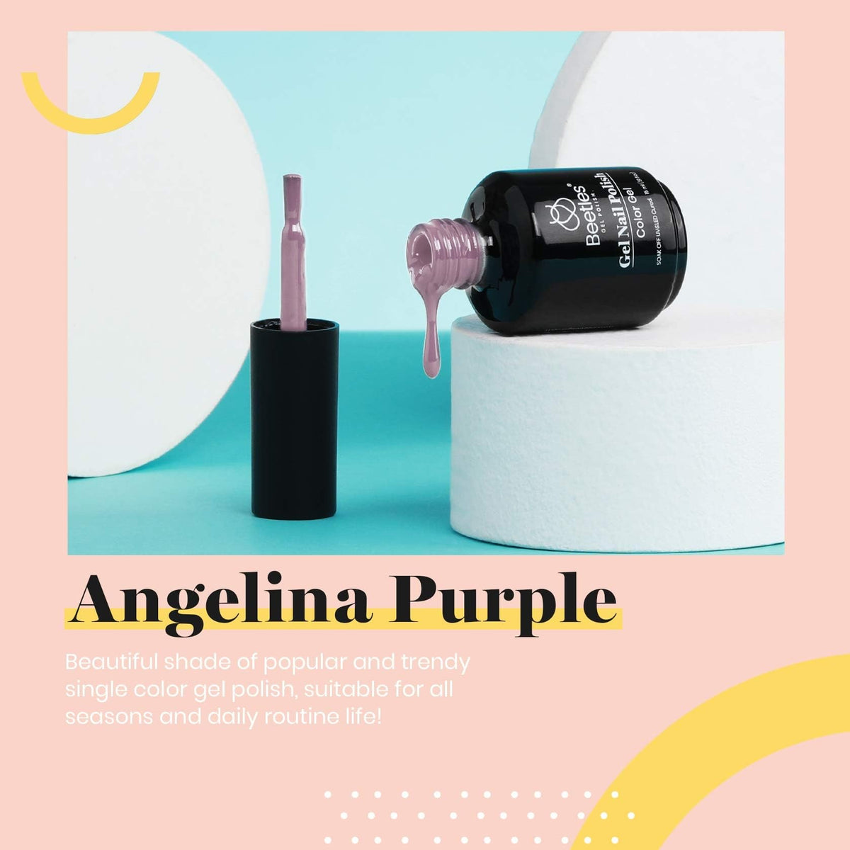 Vernis gel violet grise avec base et top coat
