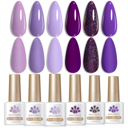 Vernis gel violet pailleté Born Pretty 15ml vue avant