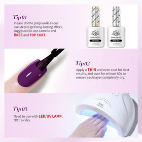 Vernis gel violet pailleté Born Pretty avec finition brillante