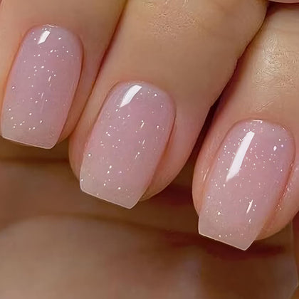 Vernis gel Vishine 15ml rose pailleté vue de face