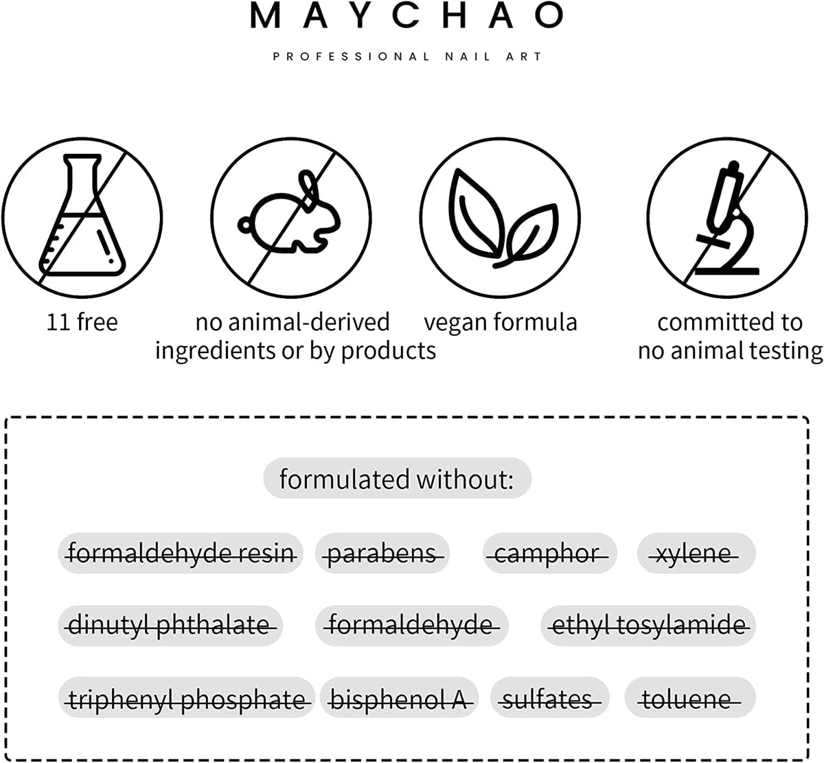 Vernis MAYCHAO exposé avec accessoires de manucure