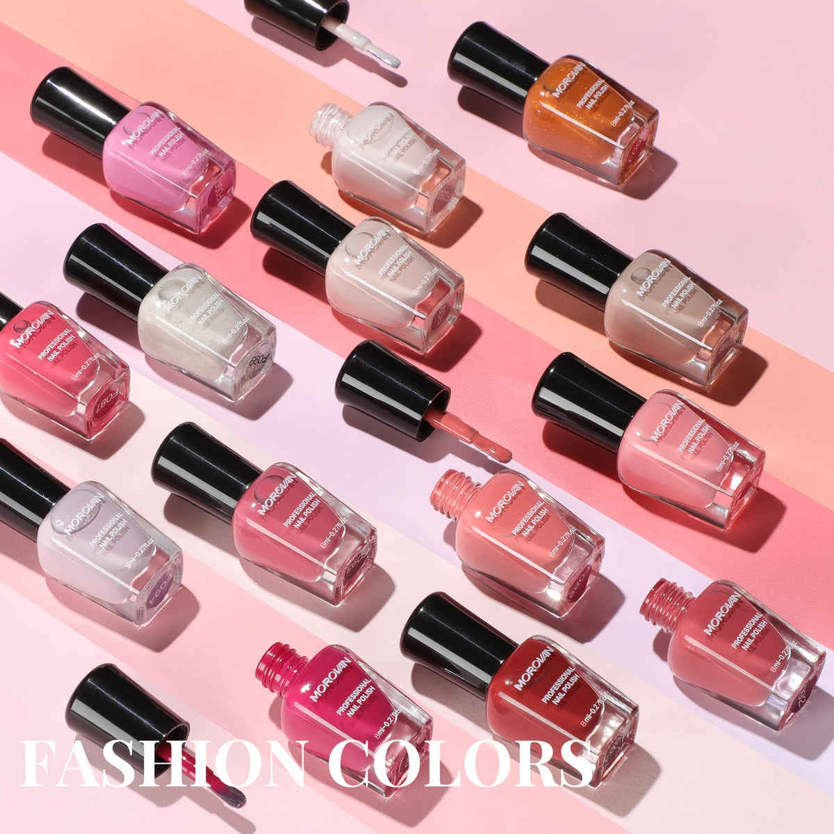 Vernis Morovan en teinte cerise sur un fond neutre