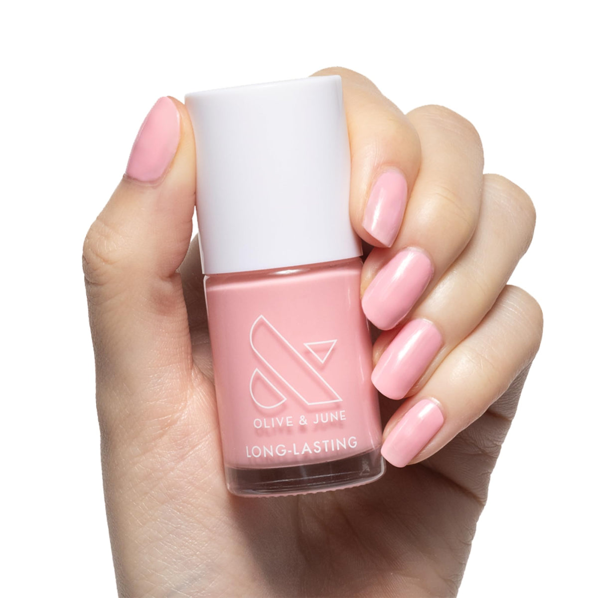 Vernis Olive & June Longue Durée rose transparent Saltwater Taffy, vue avant