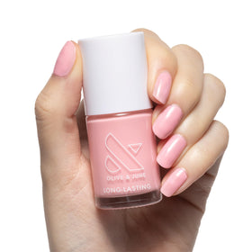 Vernis Olive & June Longue Durée rose transparent Saltwater Taffy, vue avant