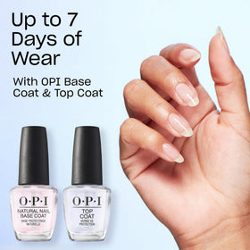 Vernis OPI Gemini and I sur une table avec accessoires de manucure