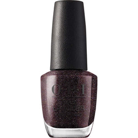 Vernis OPI My Private Jet noir opaque pailleté, vue de face