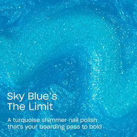 Vernis OPI Sky Blue's the Limit avec paillettes, packaging