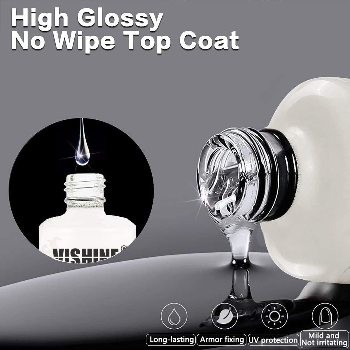 Vernis Vishine Top Coat No Wipe 15ml vue avant