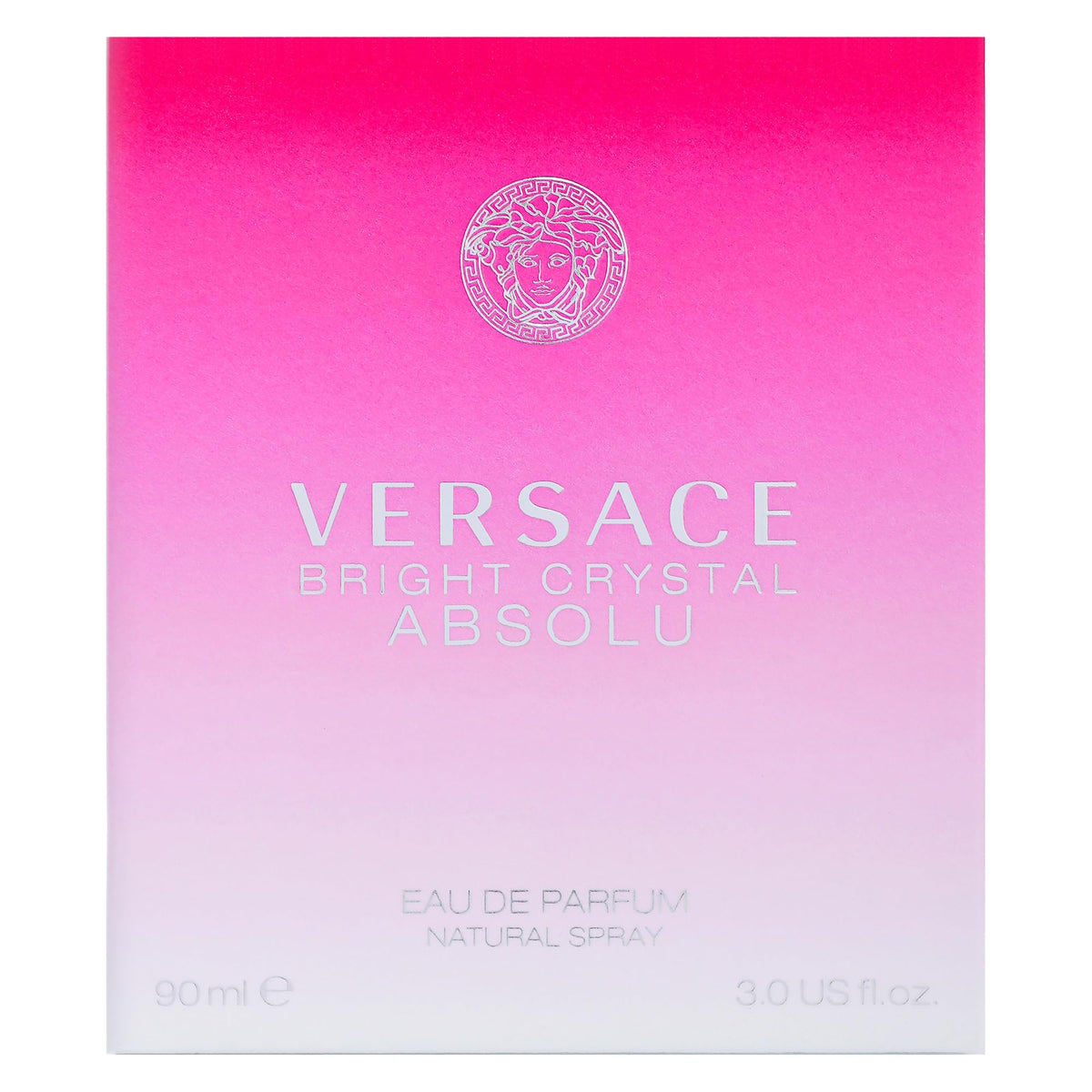 Versace Bright Crystal Absolu, étiquette et bouchon en gros plan