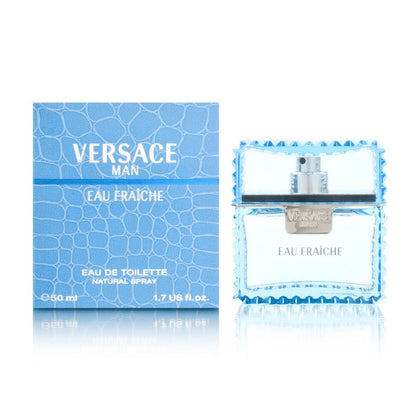 Versace Eau Fraiche pour homme 50 ml vue avant avec flacon élégant