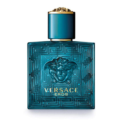 Versace Eros Eau de Toilette 50 ml pour Hommes, flacon avant avec design élégant