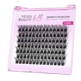 VEYESBEAUTY Faux Cils Clusters 12mm vue de face dans l'emballage