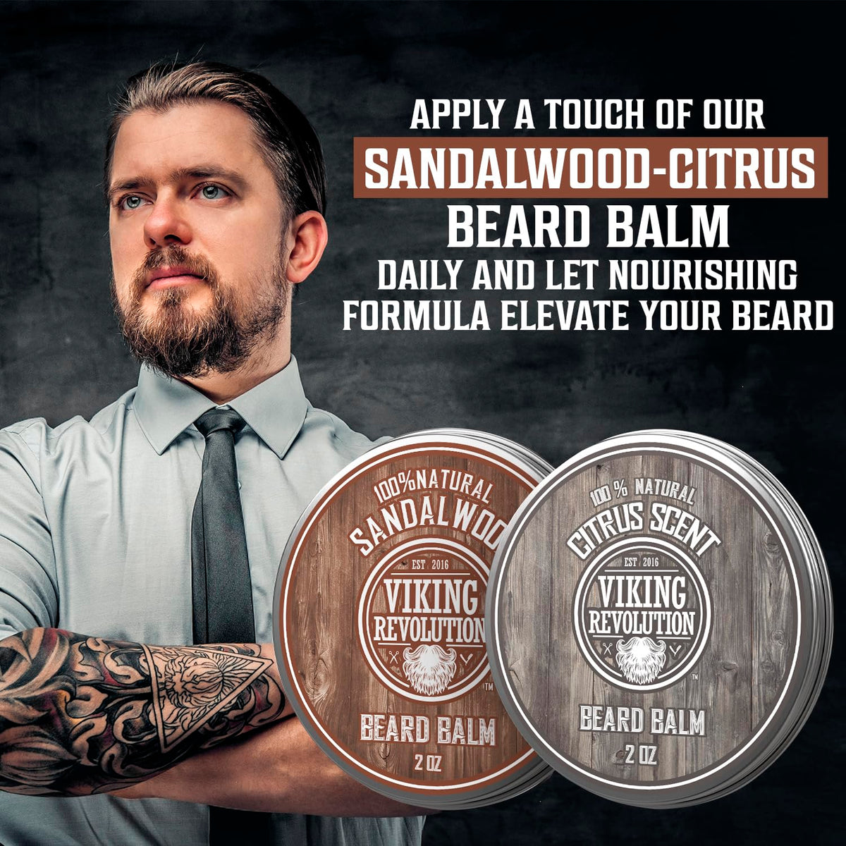 Viking Revolution Baume à Barbe Agrumes et Bois de Santal packaging