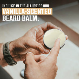 Viking Revolution Baume à Barbe Vanille Épicée 150g dans un cadre de salle de bain