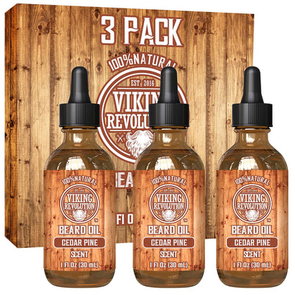 Viking Revolution huile à barbe naturelle argan et jojoba pack de 3