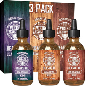 Viking Revolution Huile à Barbe Set Variété 3 flacons de 30ml