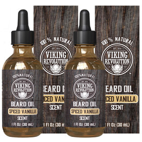 Viking Revolution huile à barbe vanille épicée 2 pack vue de face