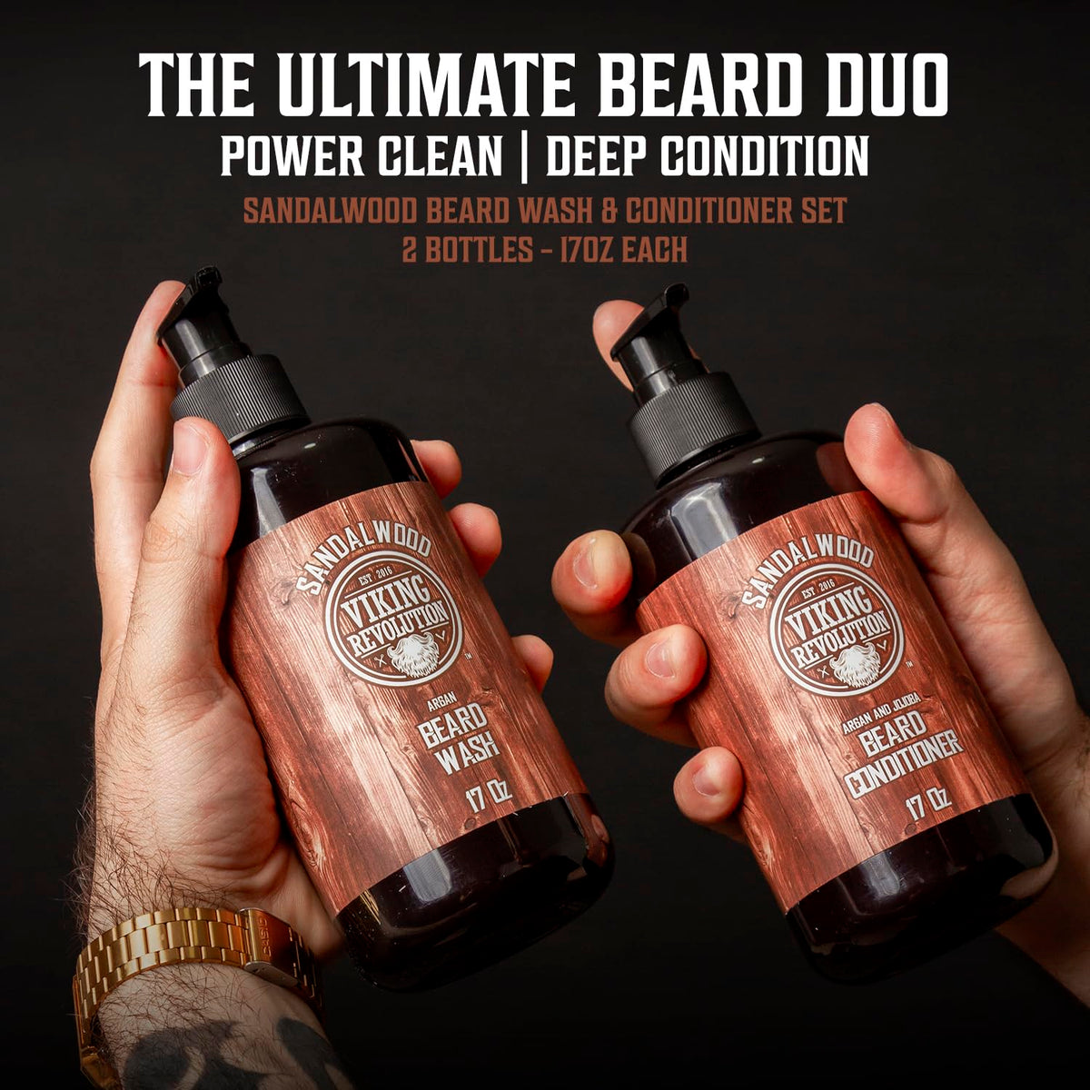 Viking Revolution Kit de Nettoyage pour Barbe contenant huile de santal