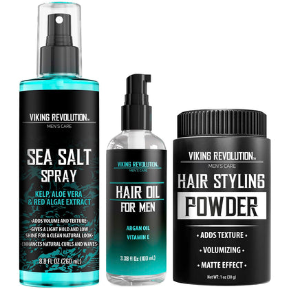 Viking Revolution Kit de Texturisation et Soin Capillaire pour Hommes, vue avant