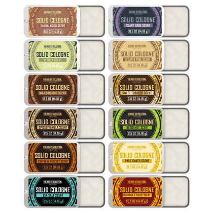 Viking Revolution set de cologne solide avec 12 parfums différents