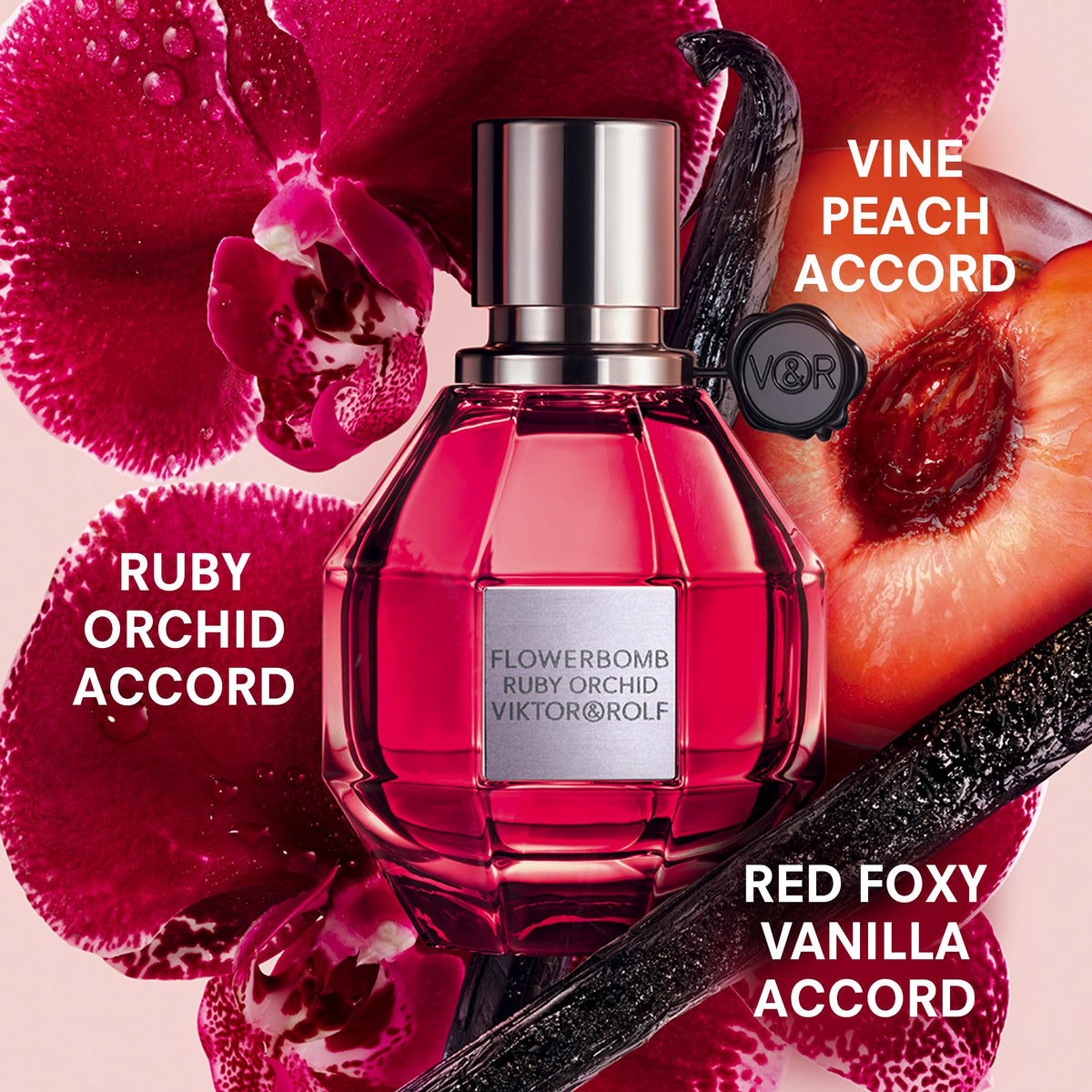 Viktor&Rolf Flowerbomb Ruby Orchid flacon sur fond blanc