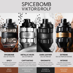 Viktor&Rolf Spicebomb Metallic Musk flacon à côté de produits de beauté