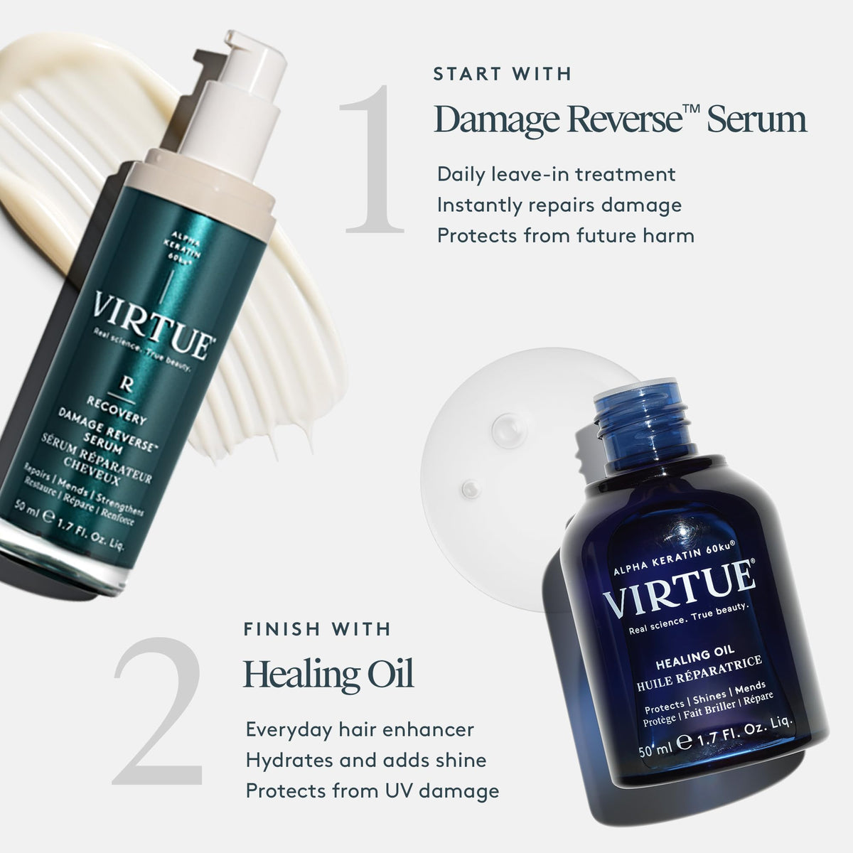 VIRTUE Huile de Soin 50ml avec texture huileuse