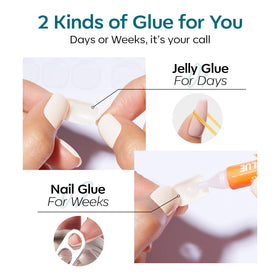 visuel lifestyle des faux ongles Hazy Blue