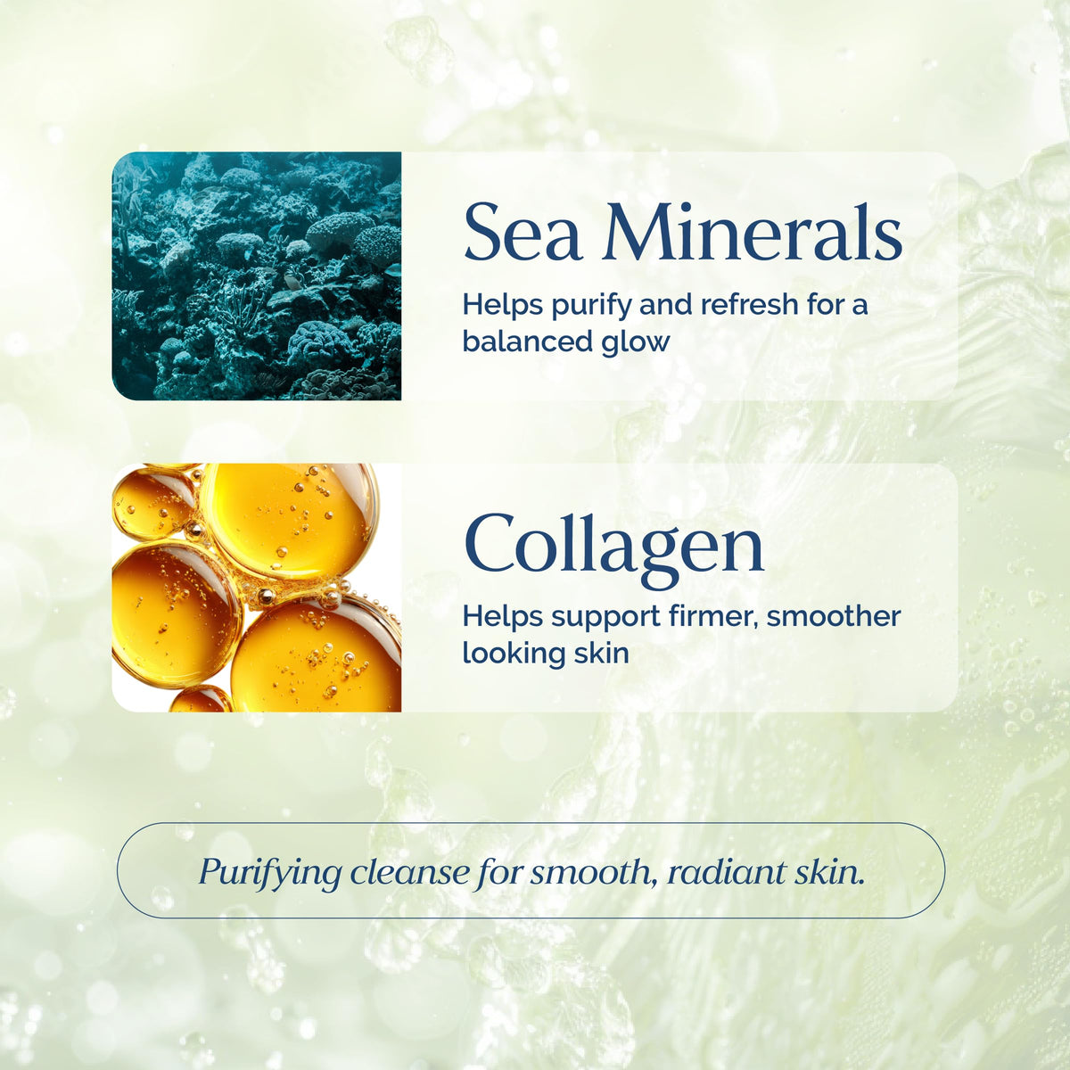 VITAMINS AND SEA BEAUTY Gel Nettoyant Amino 236ml avec emballage recyclable