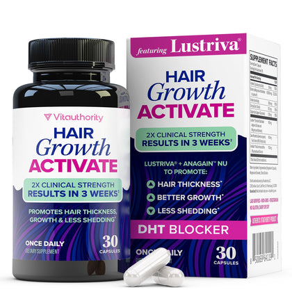 Vitauthority complément de croissance des cheveux 30 capsules, vue avant