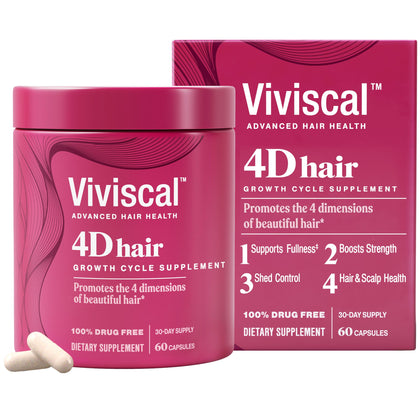 Viviscal 4D Compléments Alimentaires Cheveux Femmes 60 Capsules - Vue avant