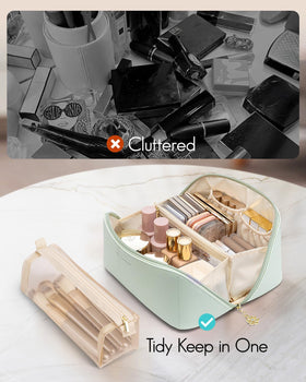 VLANDO trousse de maquillage avec pinceaux et cosmétiques à l'intérieur