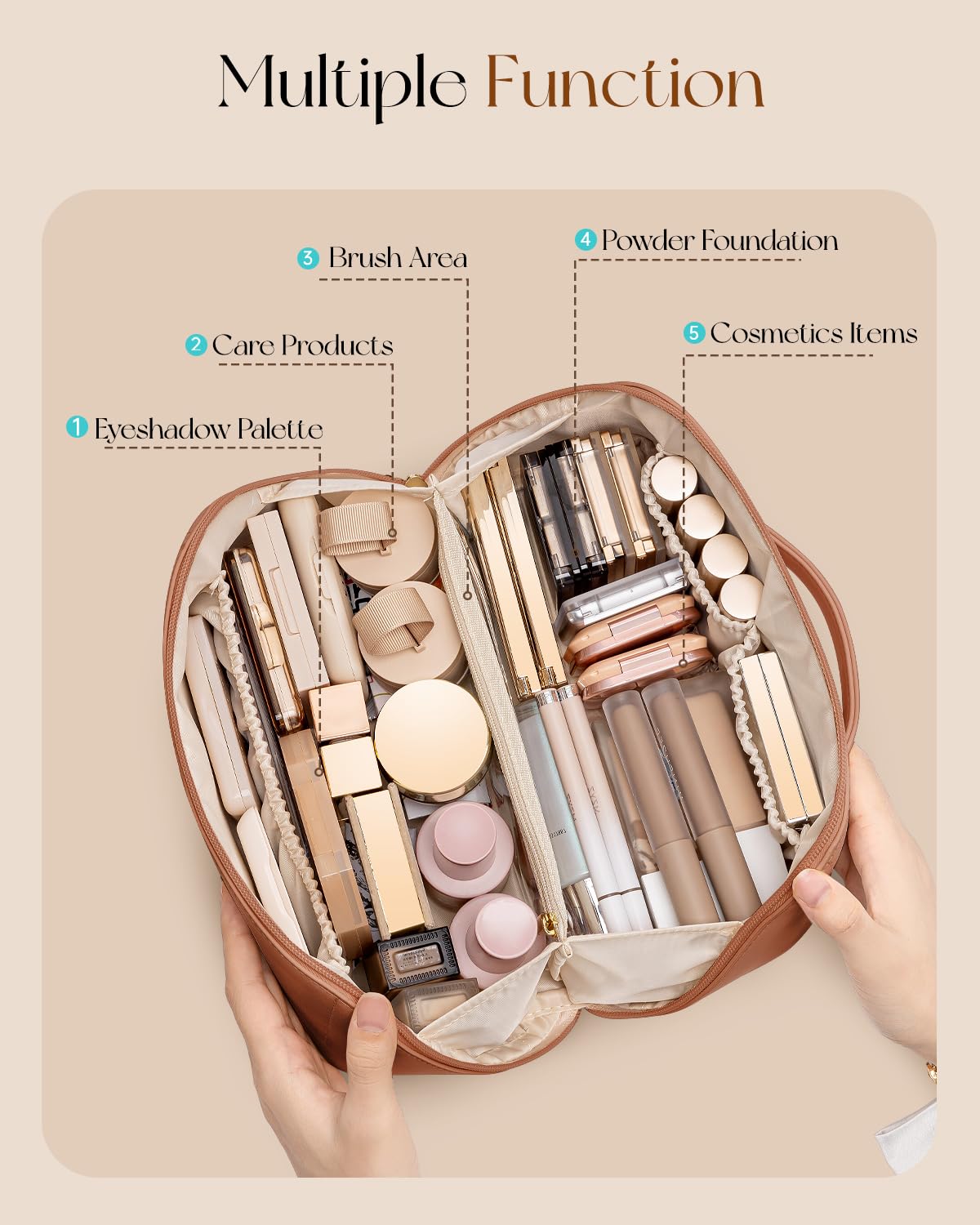 VLANDO trousse de maquillage avec produits de beauté à l'intérieur